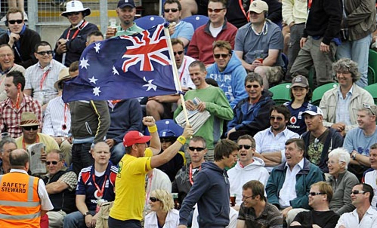 An Australian fan and his flag, England v Australia, 1st Test, Cardiff, 2nd day, July 9, 2009