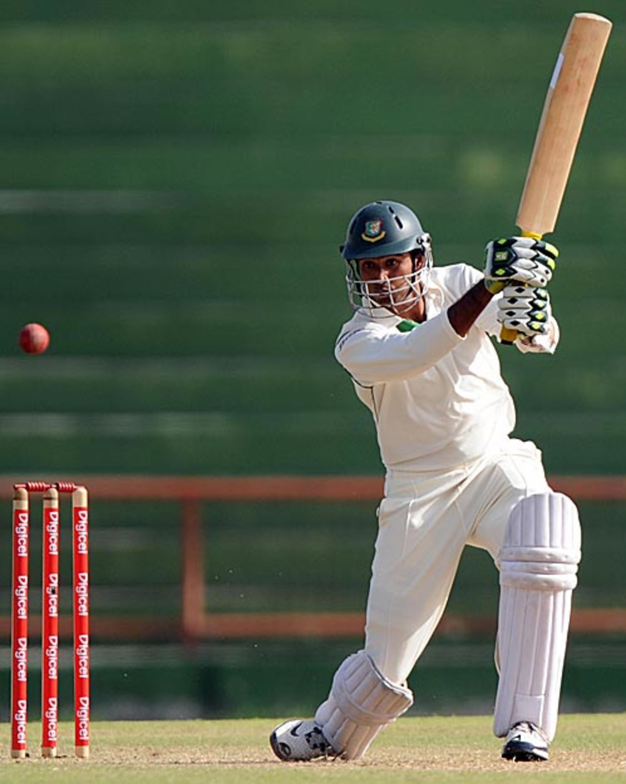 Shahadat Hossain drives, West Indies v Bangladesh, 1st Test, St Vincent, 2nd day, July 10, 2009