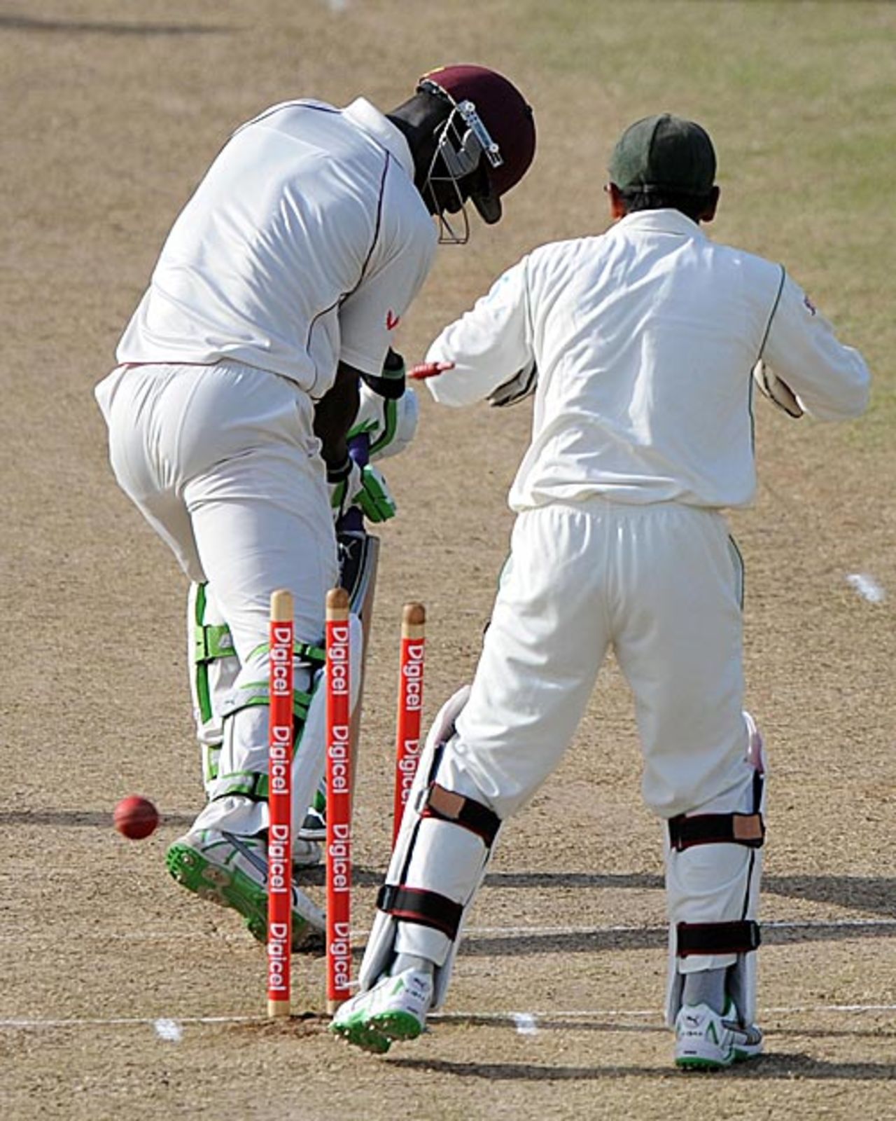 Darren Sammy is bowled for 48, West Indies v Bangladesh, 1st Test, Kingstown, 3rd day, July 11, 2009