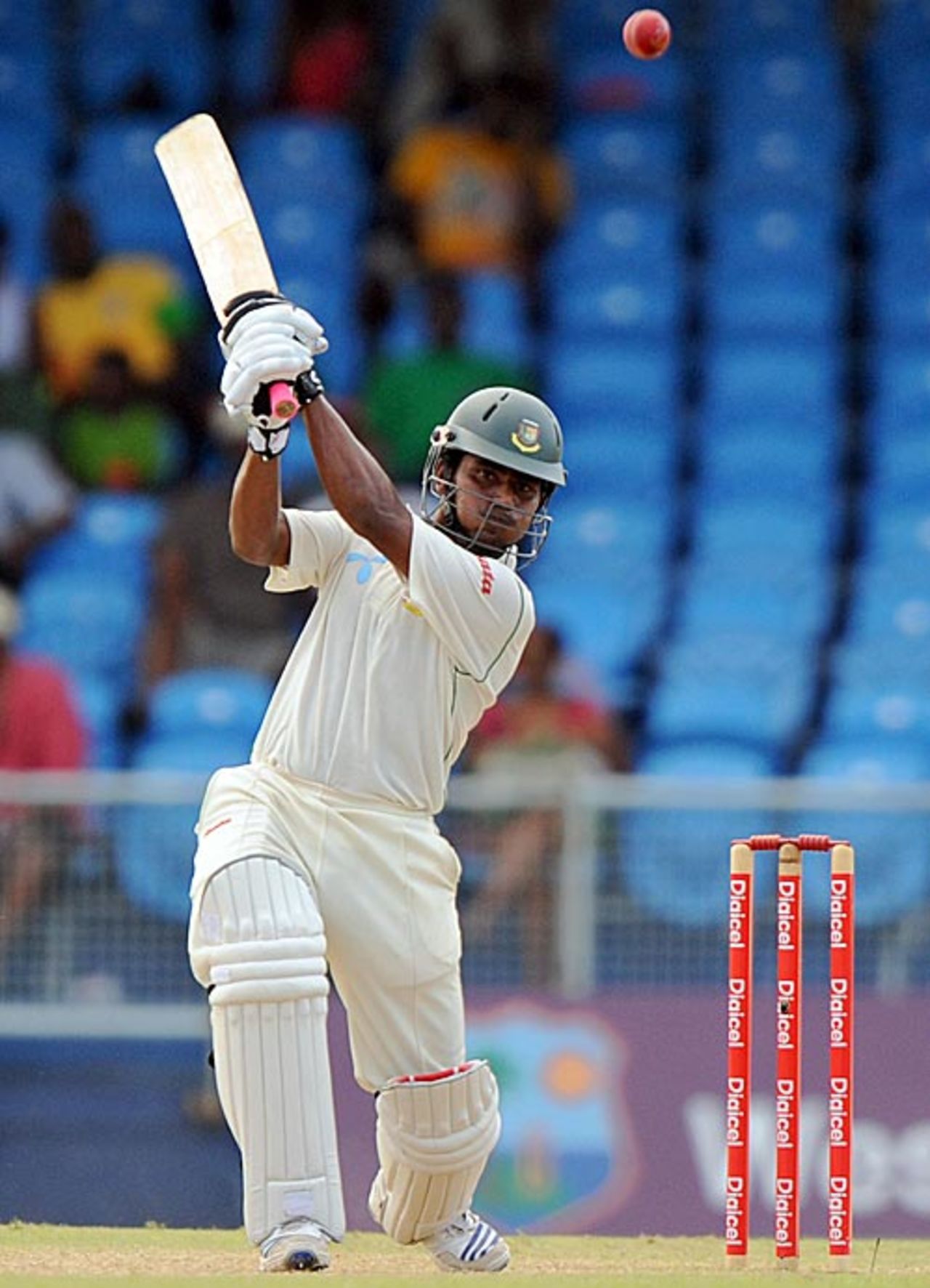 Imrul Kayes crashes one through the off side, West Indies v Bangladesh, 1st Test, Kingstown, 3rd day, July 11, 2009