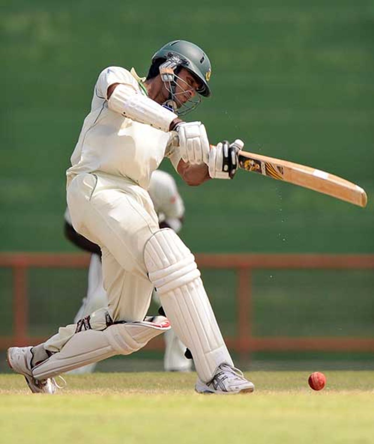 Junaid Siddique goes for a big shot, West Indies v Bangladesh, 1st Test, Kingstown, 4th day, July 12, 2009