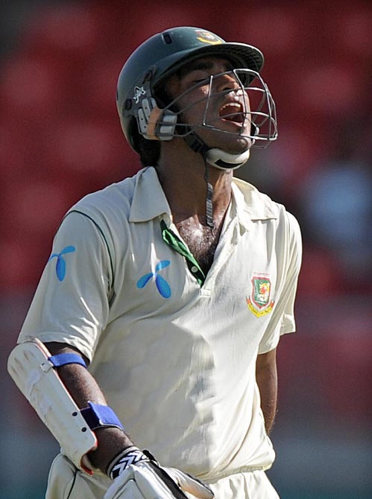 Junaid Siddique reacts after his dismissal, West Indies v Bangladesh, 1st Test, Kingstown, 4th day, July 12, 2009