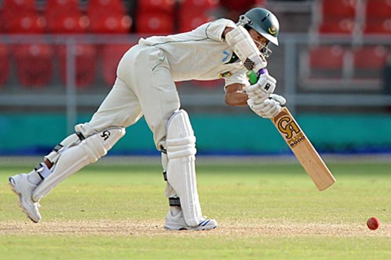 Shakib Al Hasan drives through the leg side, West Indies v Bangladesh, 1st Test, Kingstown, 4th day, July 12, 2009