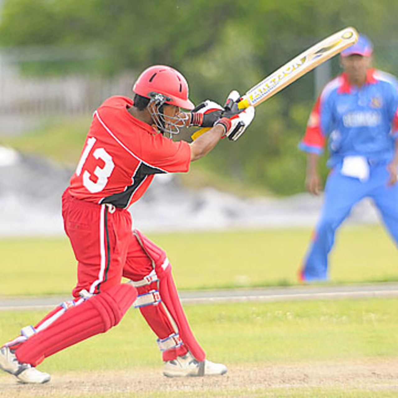 Hiral Patel drives on his way to 95, Canada v Bermuda, ICC Americas Region Under-19 World Cup Qualifiers, King City, July 11, 2009