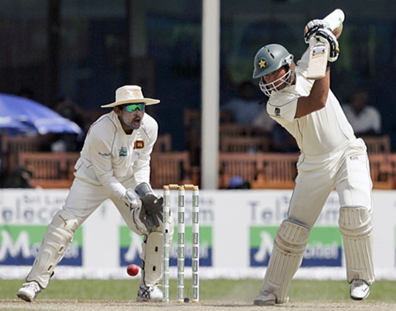 Khurram Manzoor punches it through the offside, Sri Lanka v Pakistan, 2nd Test, Colombo, 2nd day, July 13, 2009