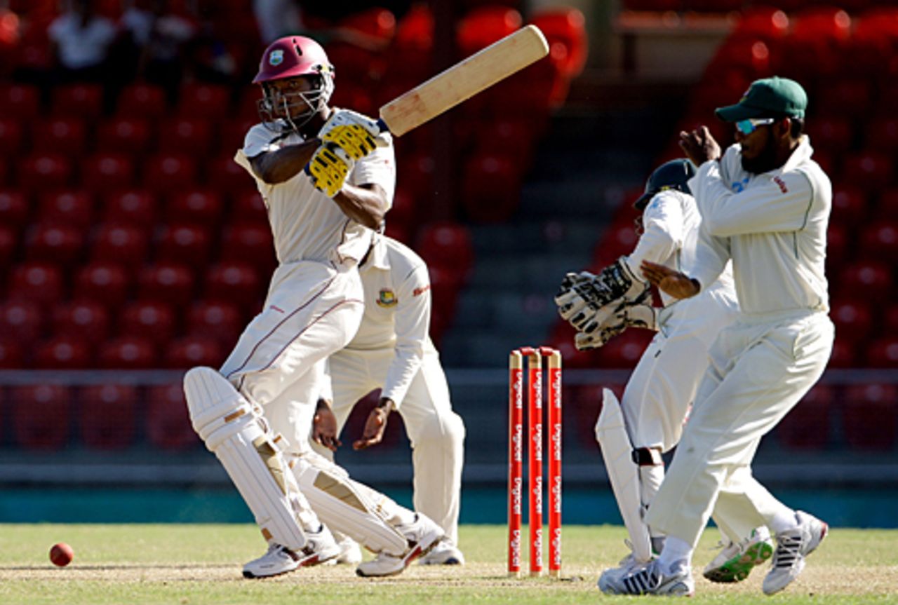 David Bernard en route to his fifty, West Indies v Bangladesh, 1st Test, Kingstown, 5th day, July 13, 2009