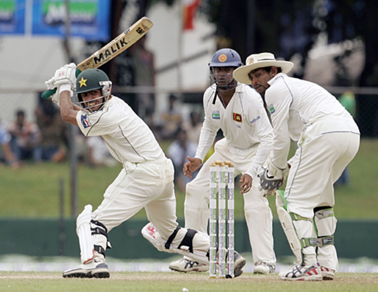 Fawad Alam gets it through the vacant slip cordon, Sri Lanka v Pakistan, 2nd Test, Colombo, 3rd day, July 14, 2009 