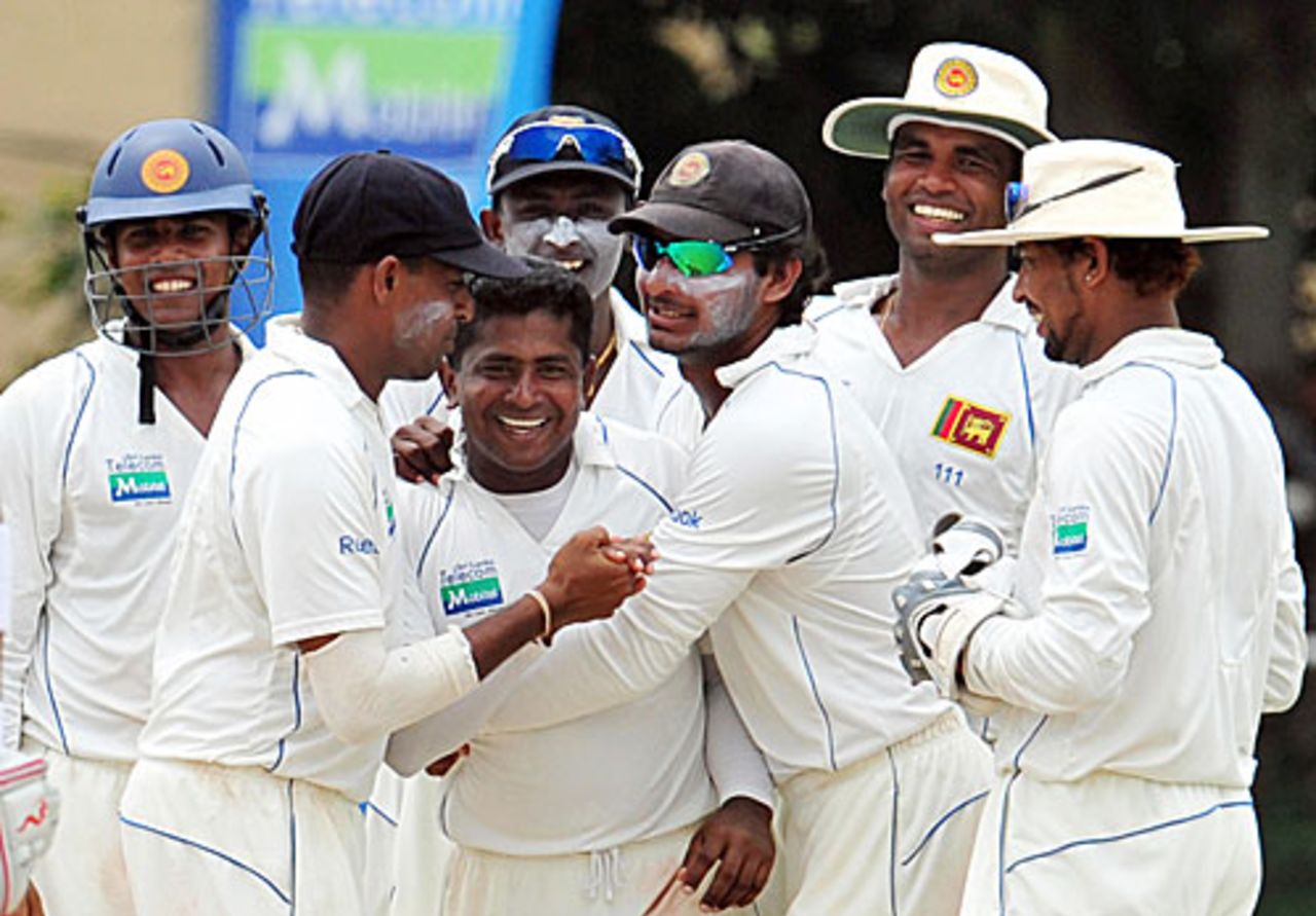 Rangana Herath is the man of the hour, Sri Lanka v Pakistan, 2nd Test, Colombo, 3rd day, July 14, 2009 
