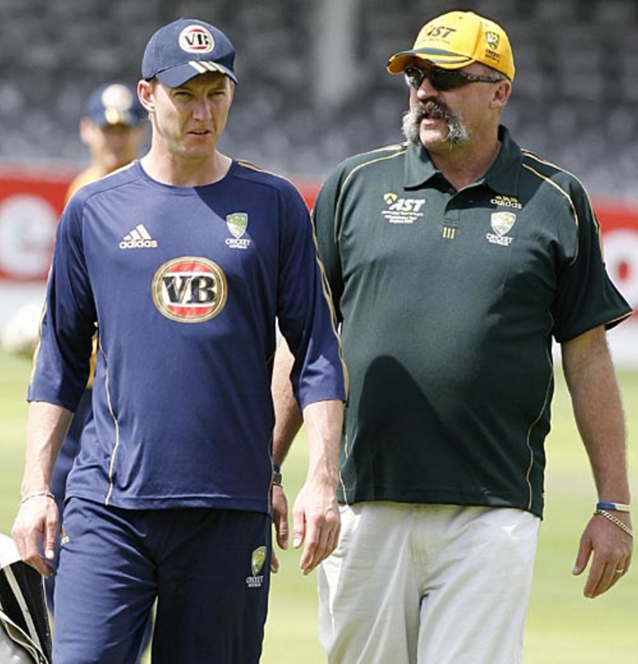 Brett Lee and Australian selector Merv Hughes, Lord's, July 14, 2009