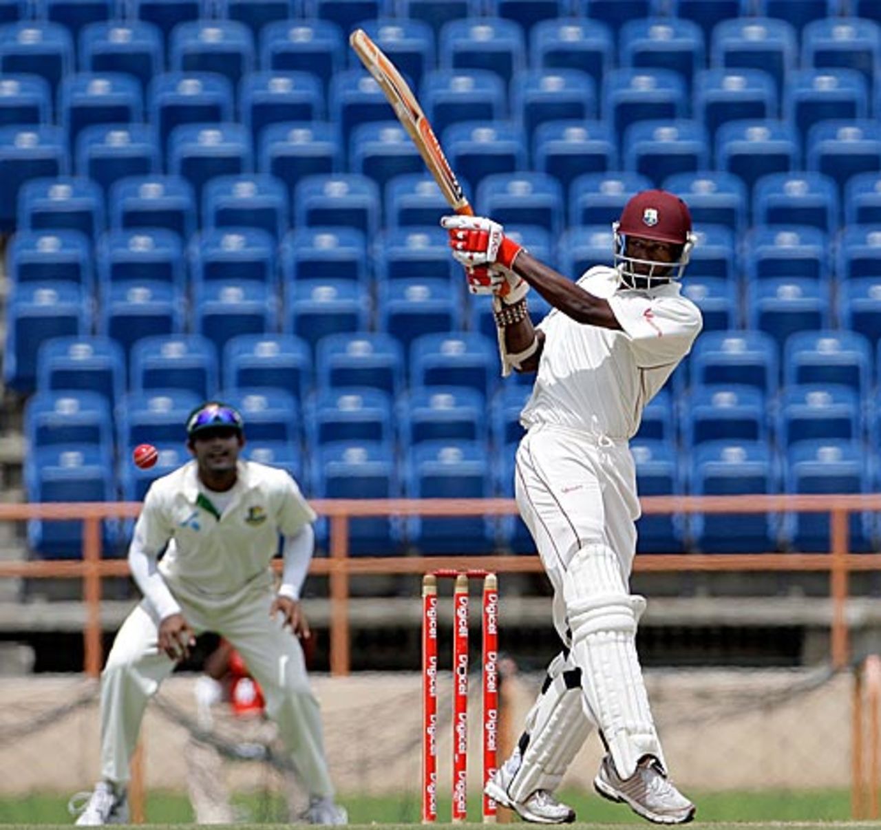 Omar Phillips pulls, West Indies v Bangladesh, 2nd Test, Grenada, 1st day, July 17, 2009