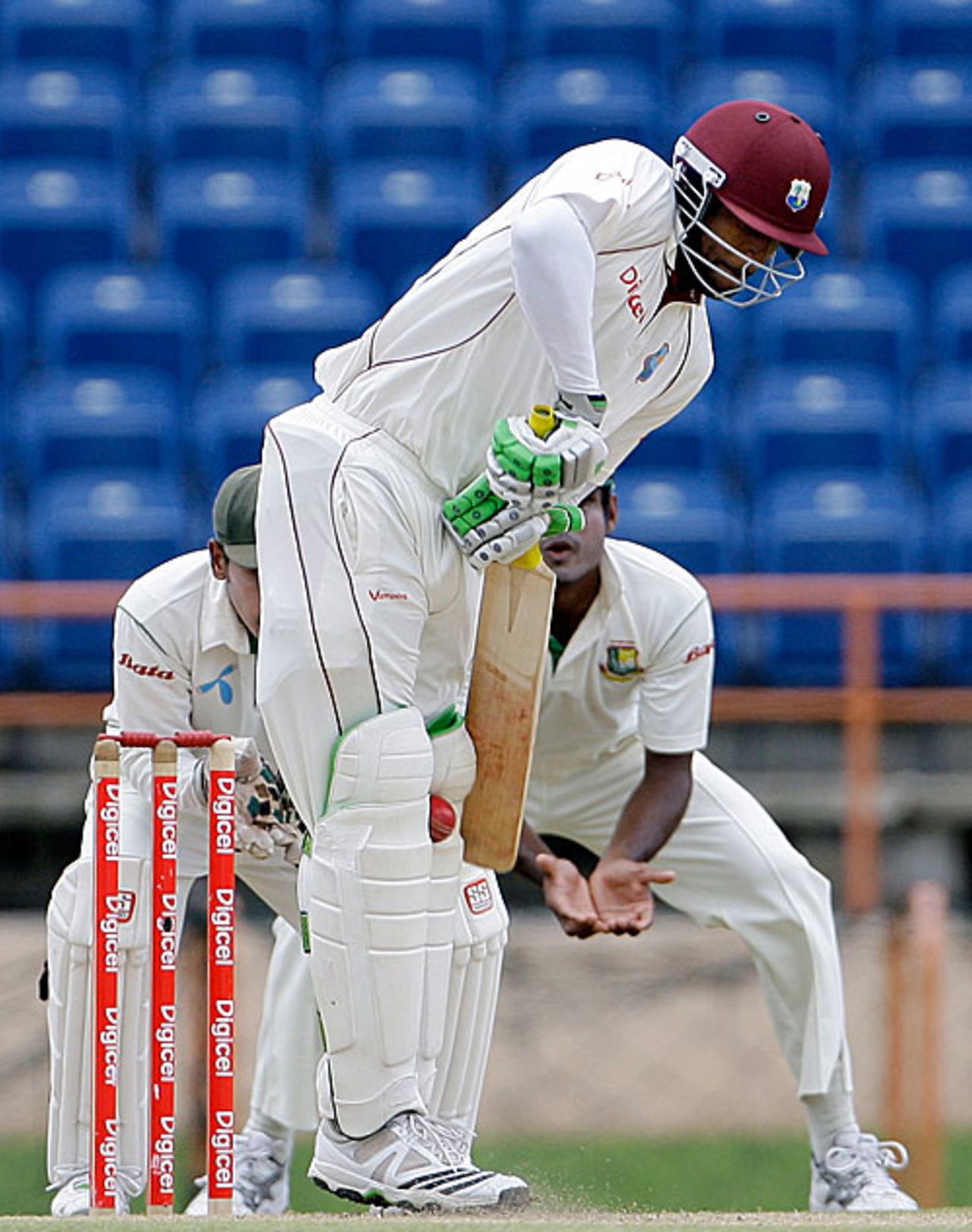 Floyd Reifer is trapped right in front of the stumps by Mahmudullah, West Indies v Bangladesh, 2nd Test, Grenada, 1st day, July 17, 2009