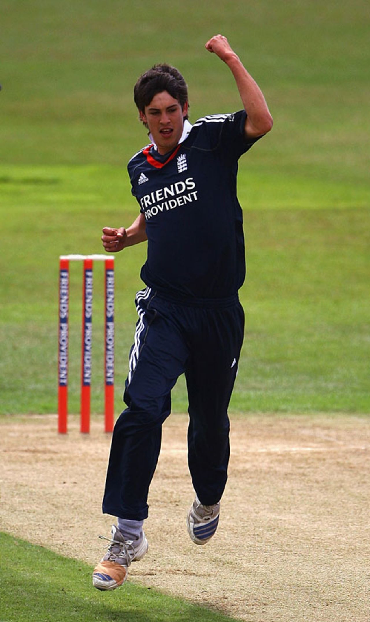 Chris Wood celebrates bowling opener Saikat Ali, England U-19 v Bangladesh U-19, 1st ODI, Grace Road, July 18, 2009