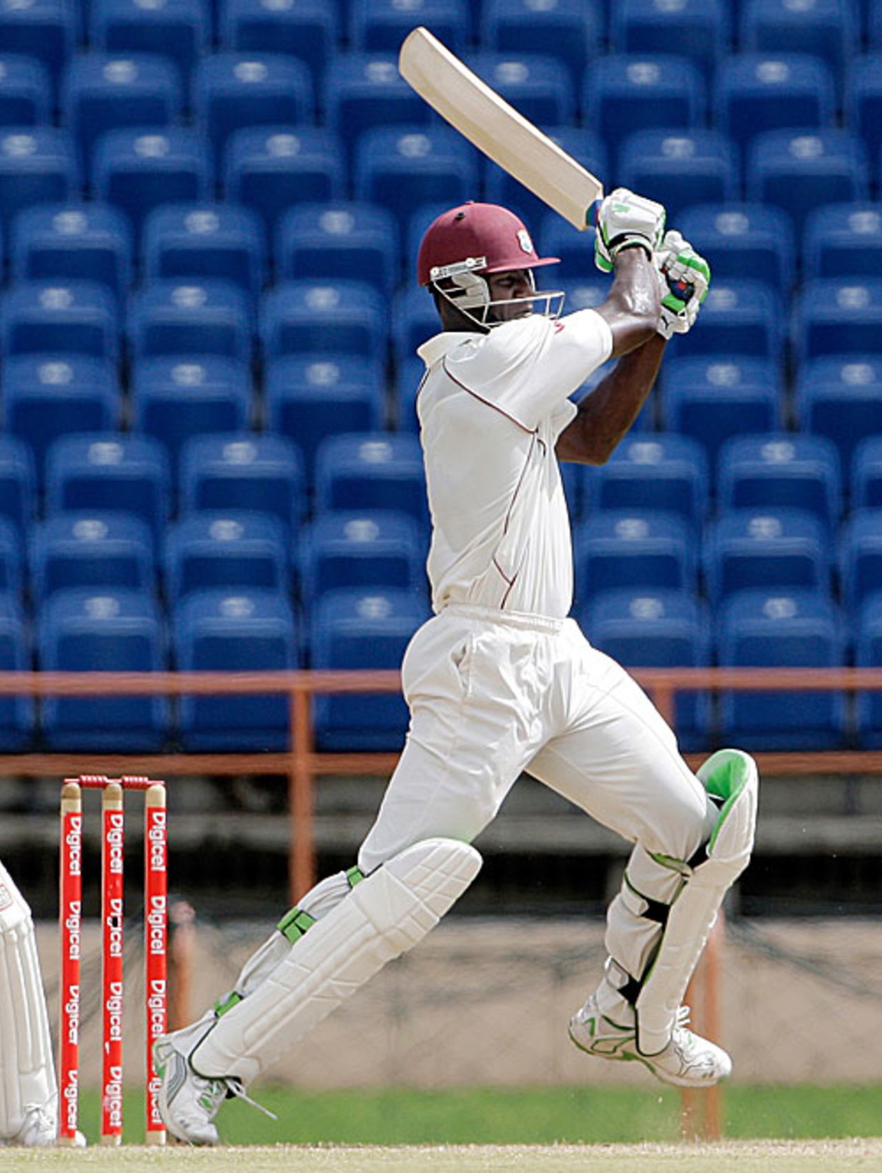 Darren Sammy pulls straight to midwicket to be dismissed, West Indies v Bangladesh, 2nd Test, Grenada, 3rd day, July 19, 2009 