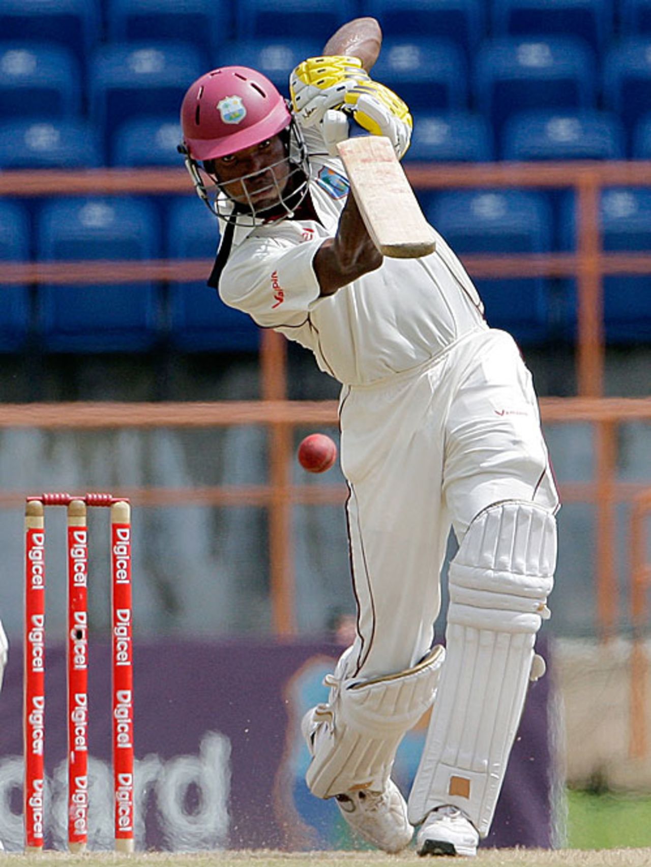 David Bernard plays a fluent drive, West Indies v Bangladesh, 2nd Test, Grenada, 3rd day, July 19, 2009 