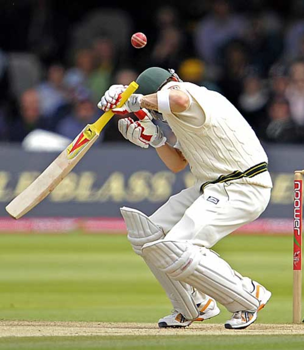 Michael Clarke took a blow from Andrew Flintoff, England v Australia, 2nd Test, Lord's, 5th day, July 20, 2009