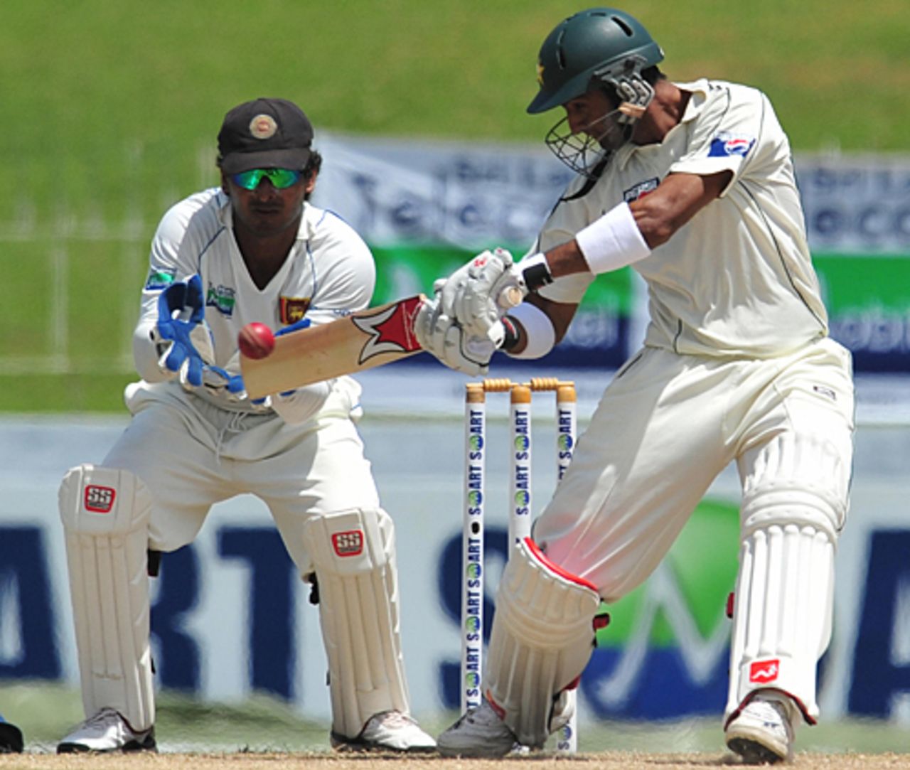 Shoaib Malik unleashes a fierce cut shot, Sri Lanka v Pakistan, 3rd Test, Colombo, 3rd day, July 22, 2009