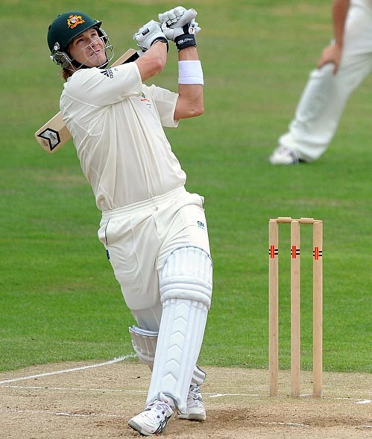 Shane Watson pulls during his half-century, Northamptonshire v Australians, 3rd day, Northampton, July 26, 2009