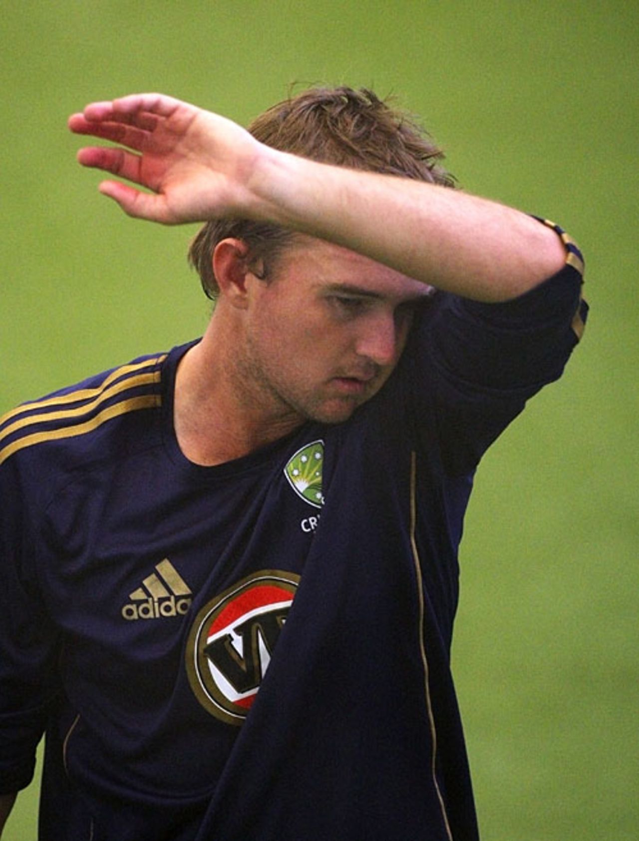Nathan Hauritz sweats it out in the nets, Edgbaston, July 29, 2009