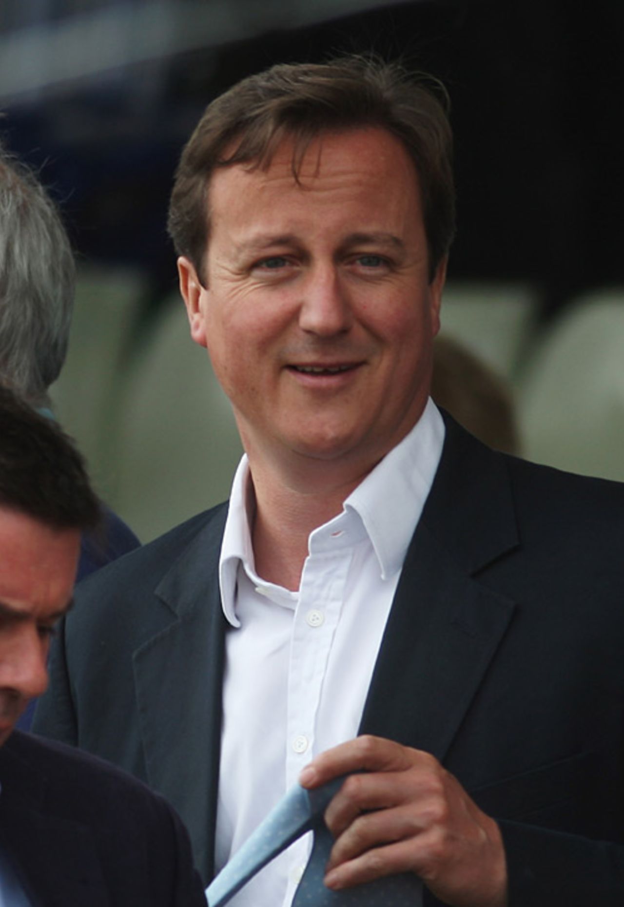Conservative leader David Cameron waiting for play to start at Edgbaston, England v Australia, 3rd Test, Edgbaston, 1st day, July 30, 2009