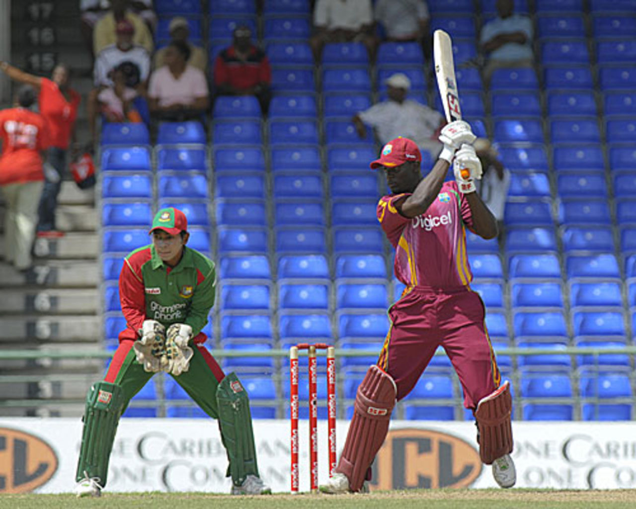 Andre Fletcher drives fluently during his fifty, West Indies v Bangladesh, 3rd ODI, Basseterre, July 31, 2009