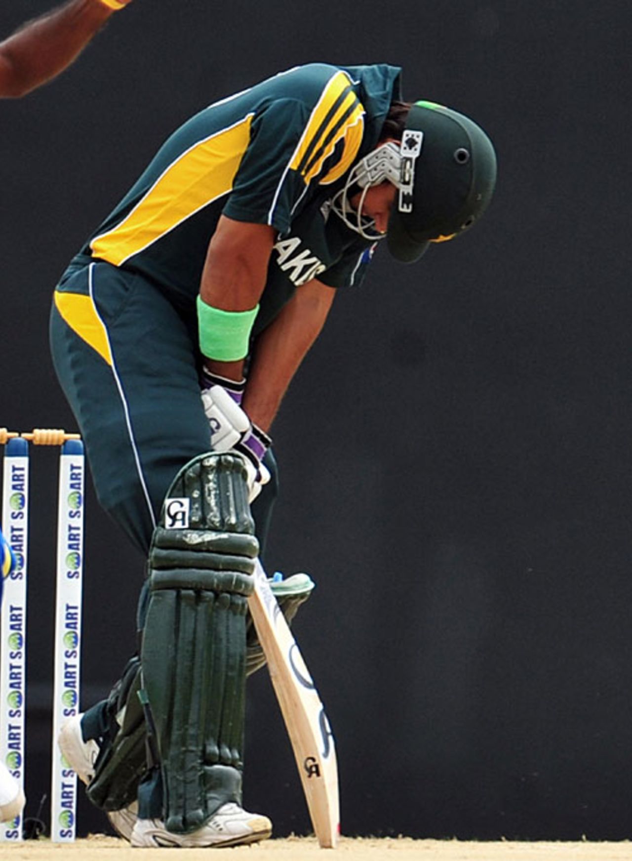 A disappointed Nasir Jamshed after being dismissed for a first-ball duck, Sri Lanka v Pakistan, 2nd ODI, Dambulla, August 1, 2009