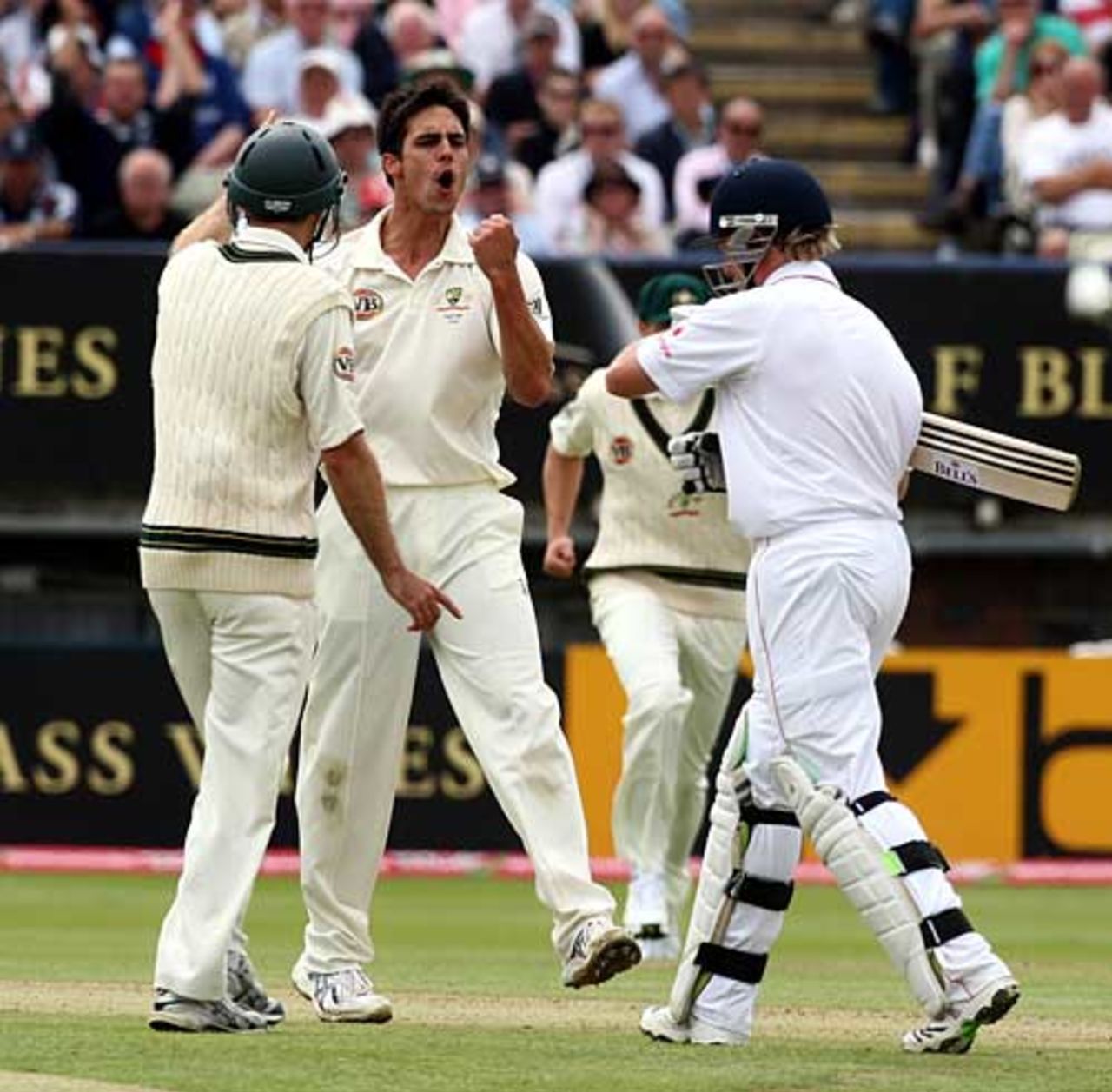 Mitchell Johnson celebrates removing Ian Bell, England v Australia, 3rd Test, Edgbaston, 4th day, August 2, 2009
