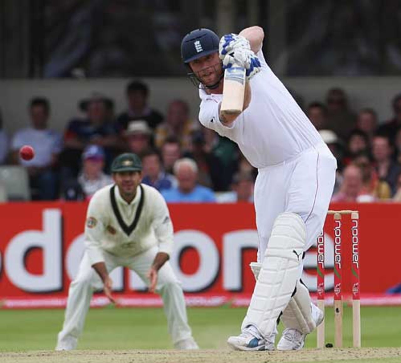 Andrew Flintoff thumps another straight boundary, England v Australia, 3rd Test, Edgbaston, 4th day, August 2, 2009