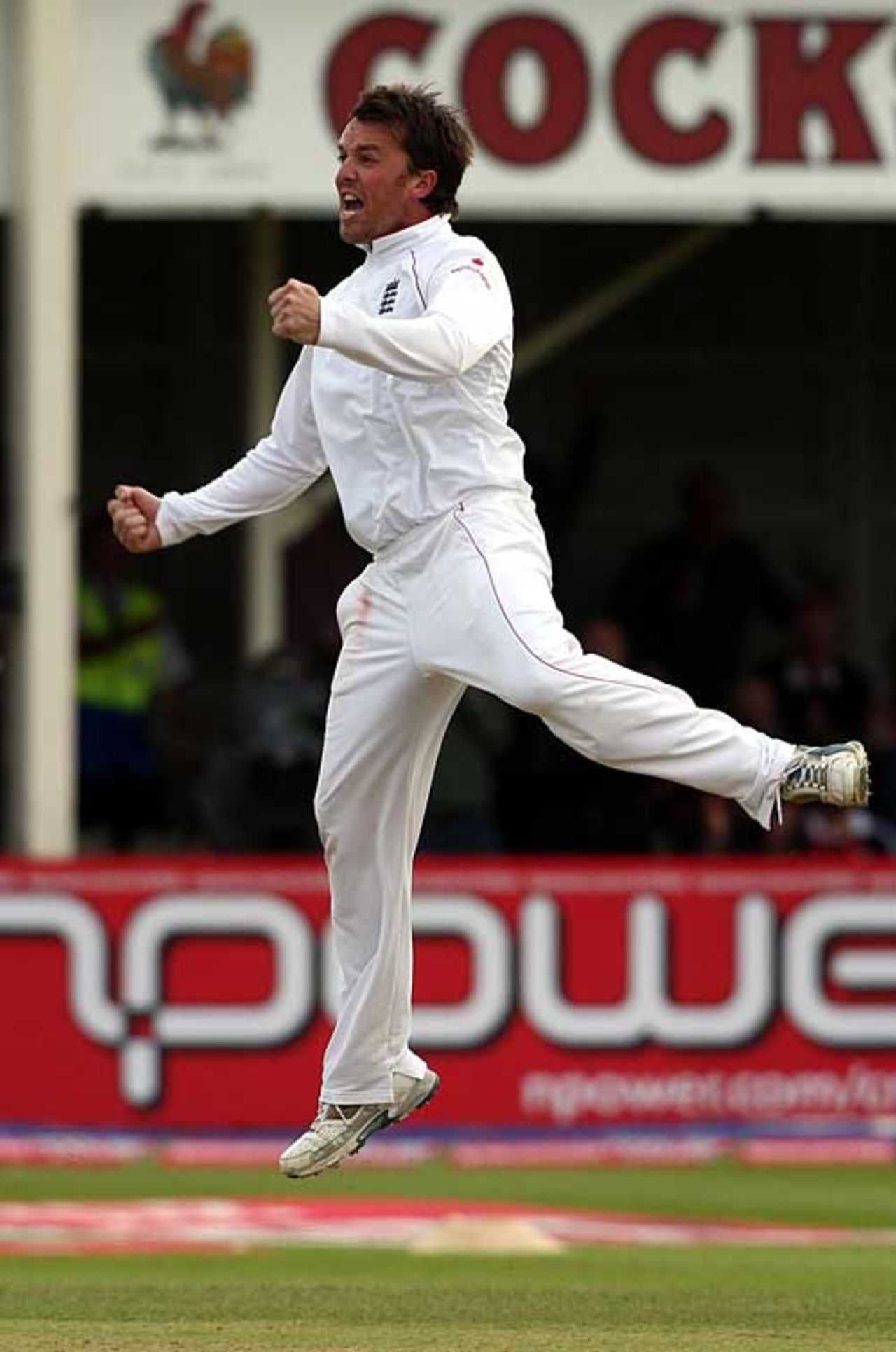 Graeme Swann savours the dismissal of Ricky Ponting, England v Australia, 3rd Test, Edgbaston, 4th day, August 2, 2009