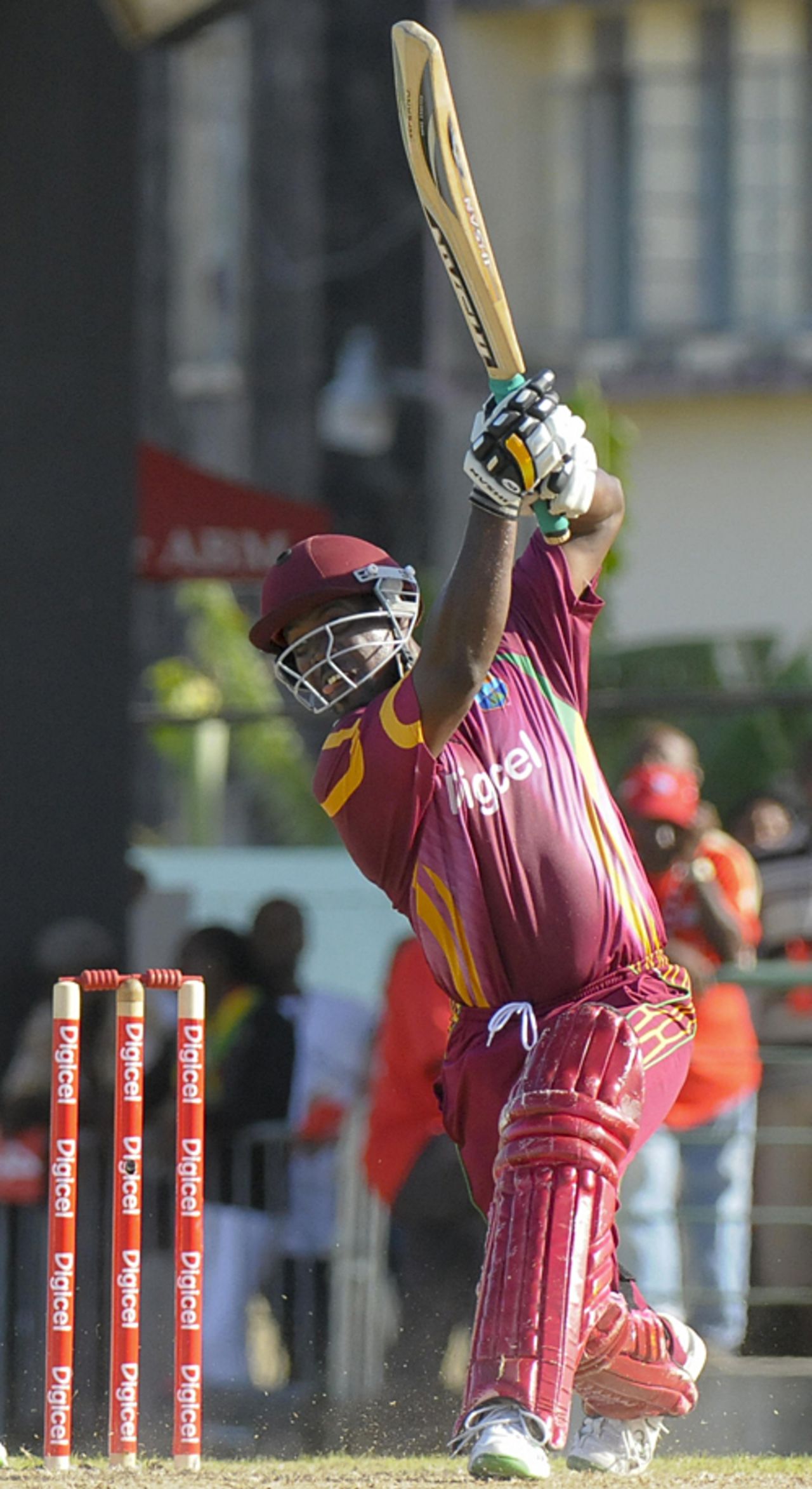 Travis Dowlin goes over the top, West Indies v Bangladesh, Only Twenty20 international, St Kitts, August 2, 2009