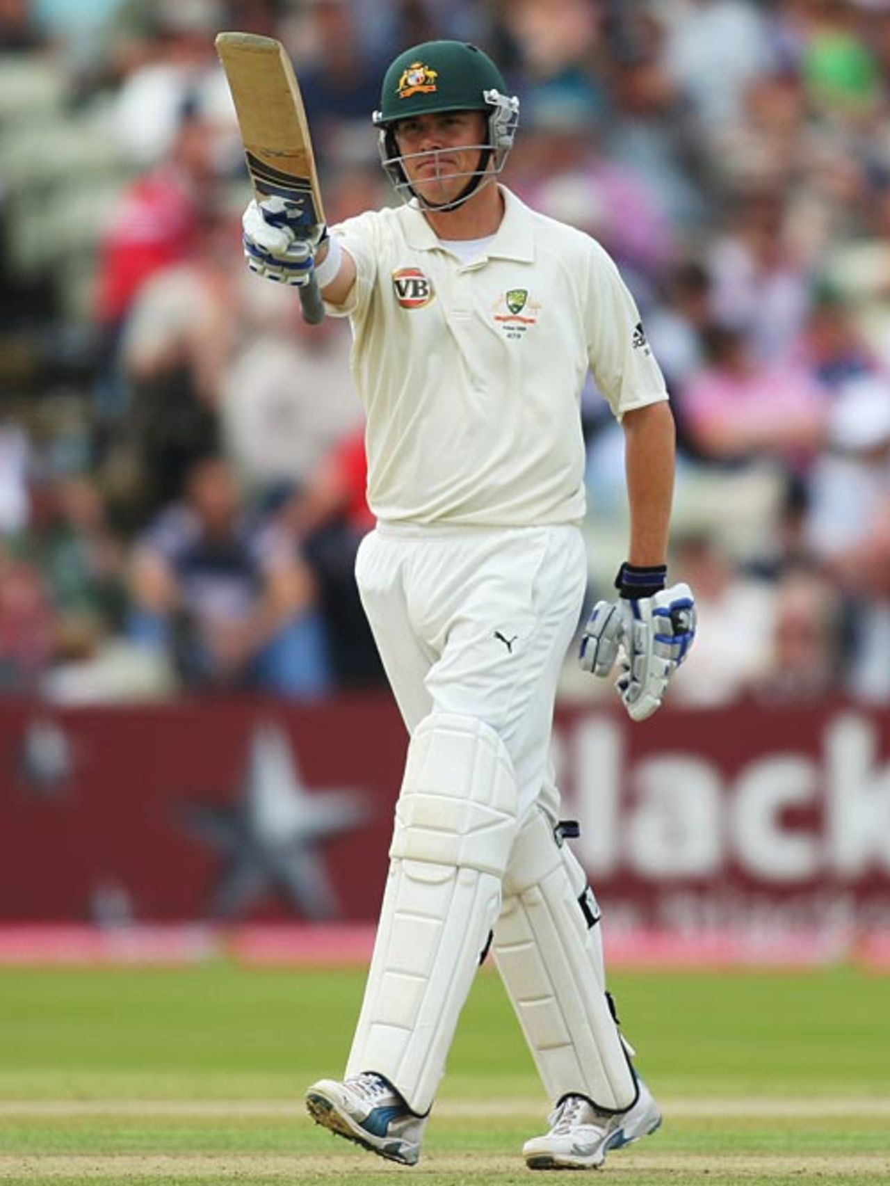 Marcus North brings up his half-century, England v Australia, 3rd Test, Edgbaston, 5th day, August 3, 2009