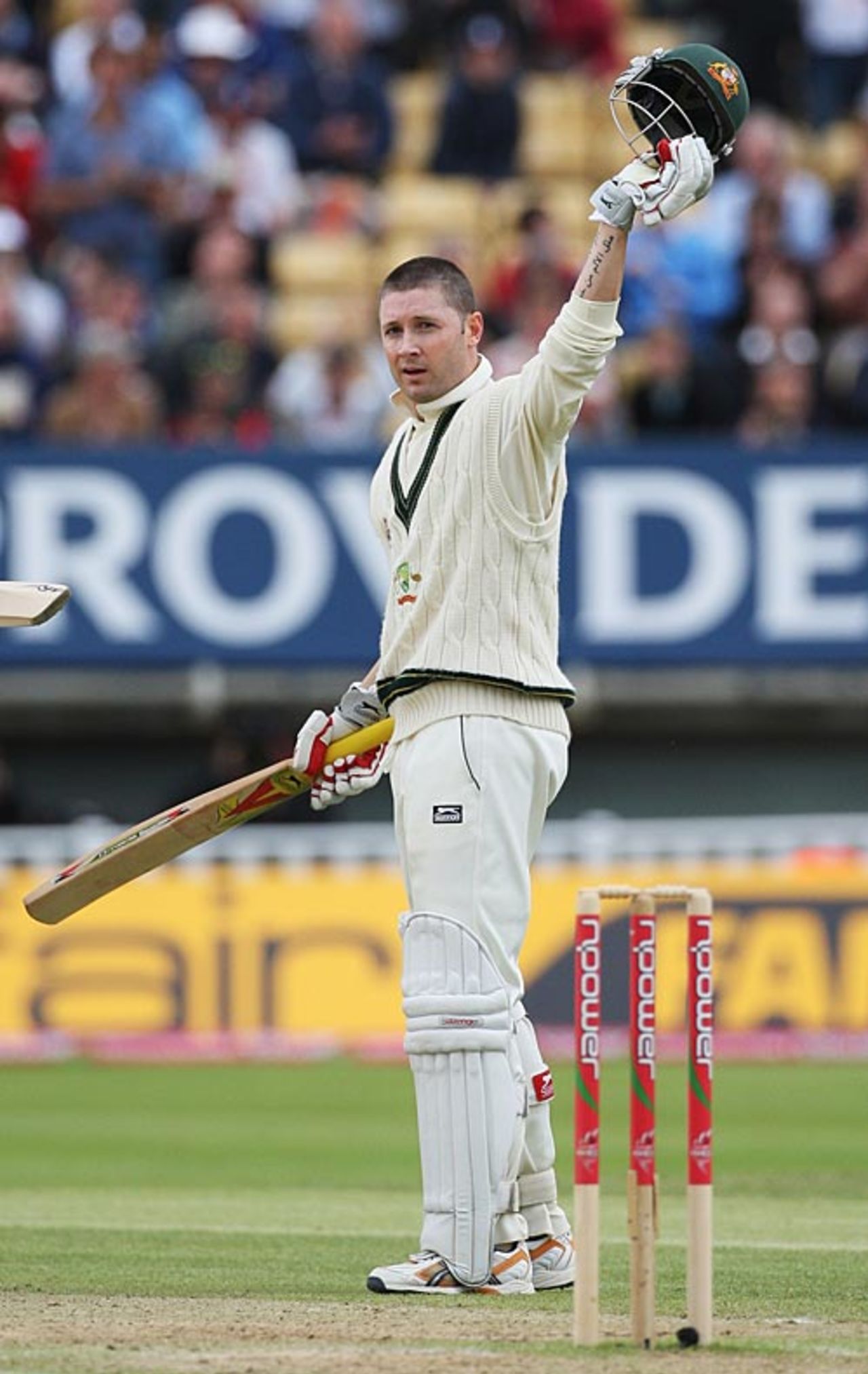 Michael Clarke reached his second hundred of the series, England v Australia, 3rd Test, Edgbaston, 5th day, August 3, 2009