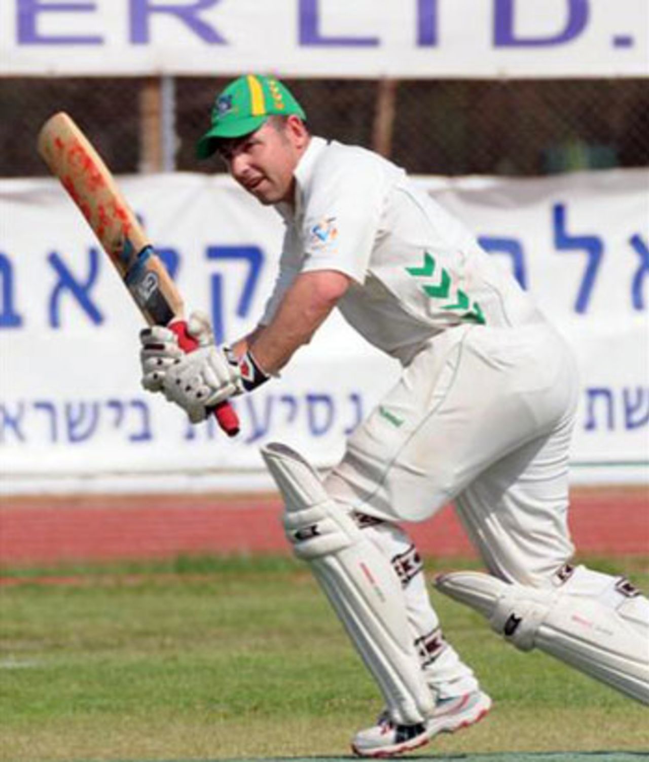 South African Adam Bacher on his way to 83* in Maccabiah Final