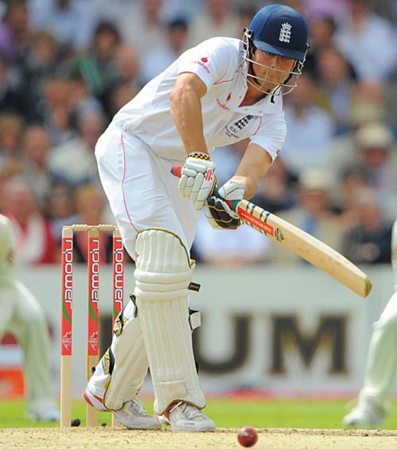 Alastair Cook plays on the leg side during his innings of 30, England v Australia, 4th Test, Headingley, 1st day, August 7, 2009