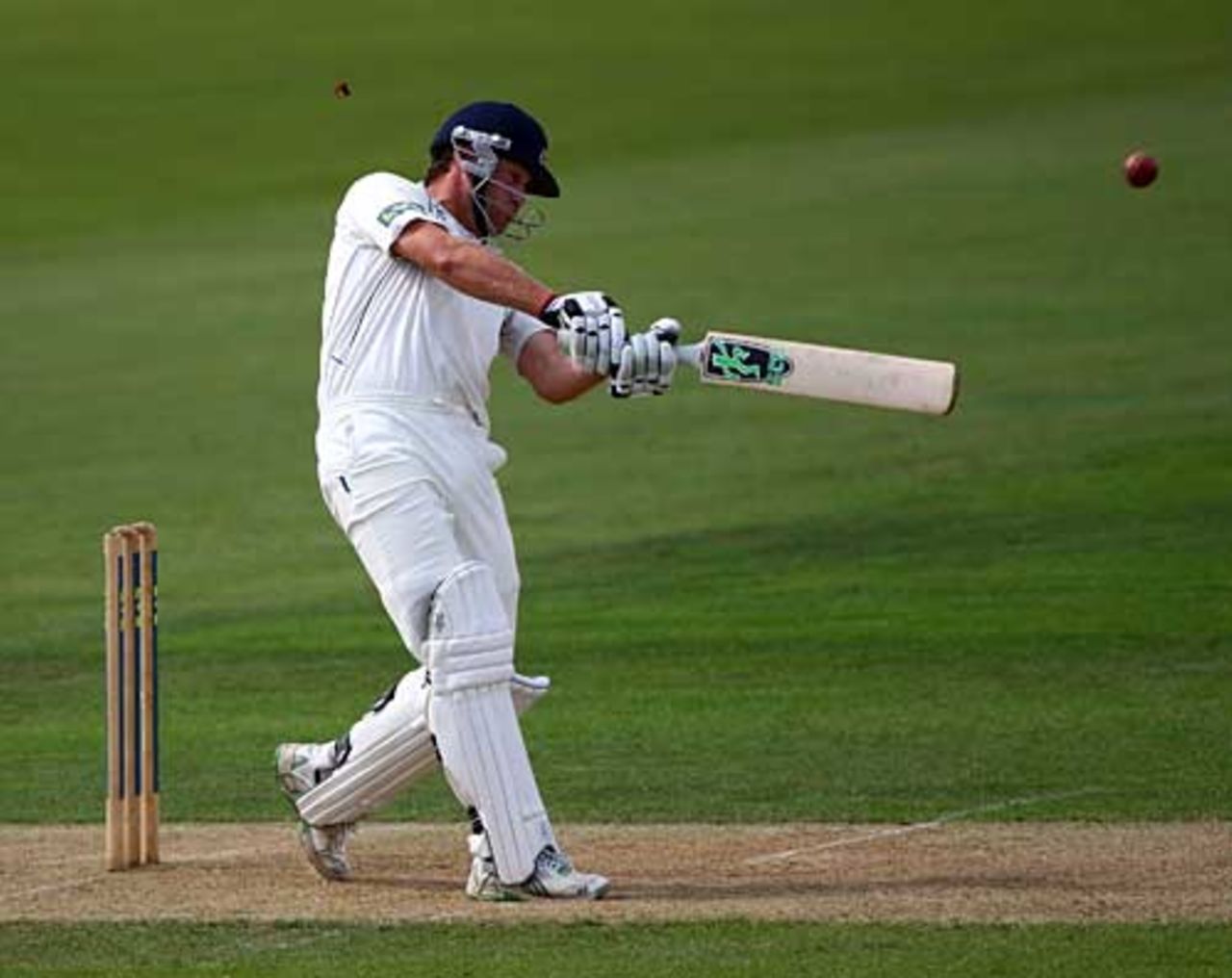 Sean Ervine launches another boundary during his hundred, Hampshire v Lancashire, County Championship, The Rose Bowl, August 7, 2009
