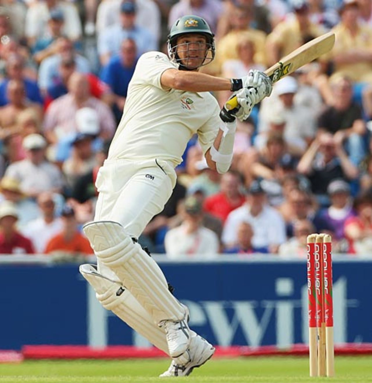 Stuart Clark pulls for six, England v Australia, 4th Test, Headingley, 2nd day, August 8, 2009