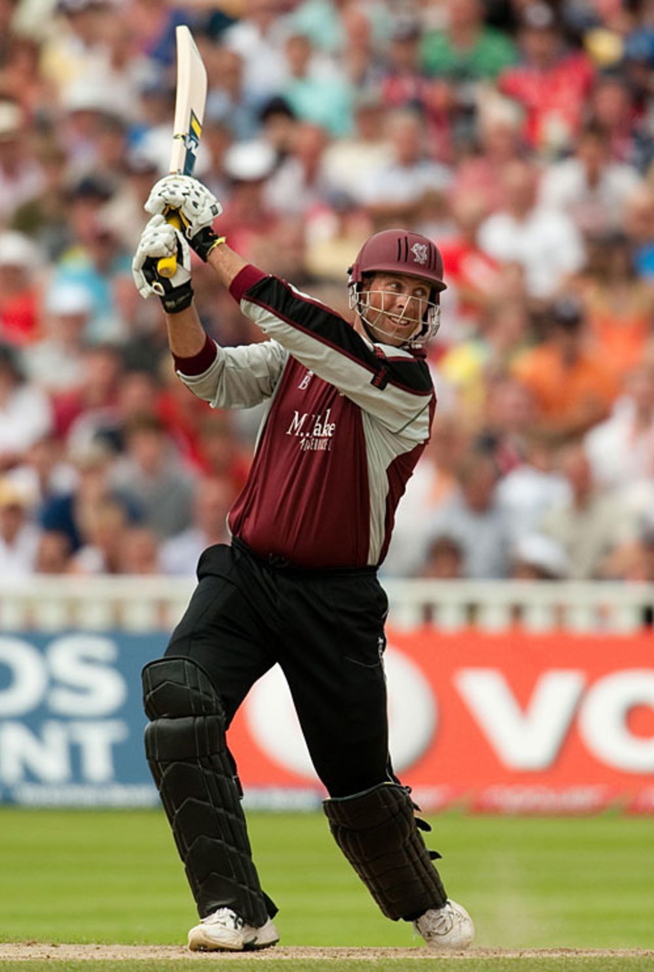 Marcus Trescothick thumps one during his entertaining 56, Kent v Somerset, Twenty20 Cup semi-final, Edgbaston, August 15, 2009
