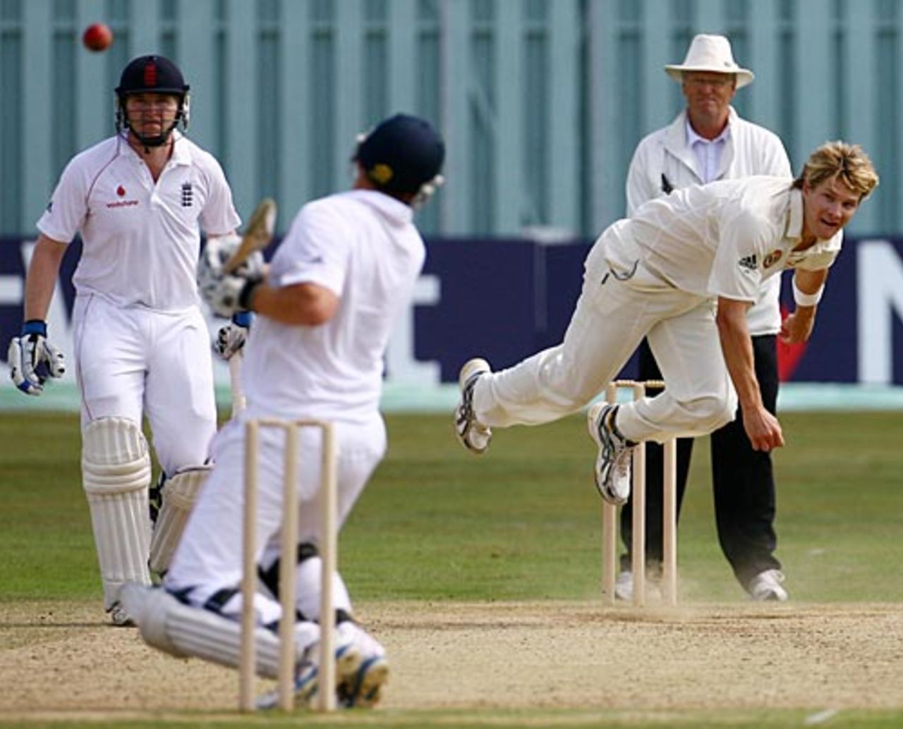 Shane Watson bowls a bouncer, England Lions v Australians, Canterbury, 2nd day, August 16, 2009