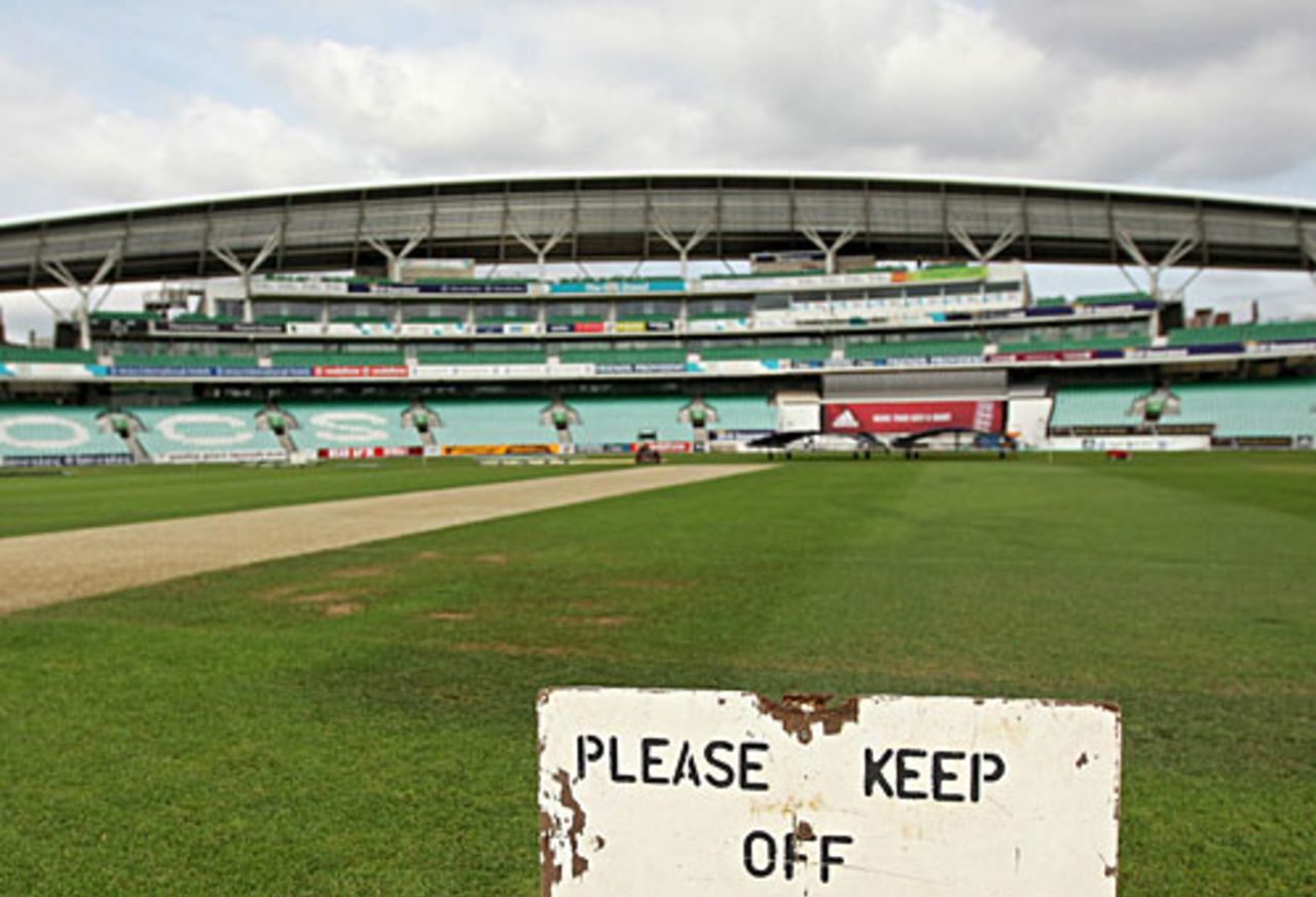 The pitch at The Oval before the start of the final Test, August 17, 2009