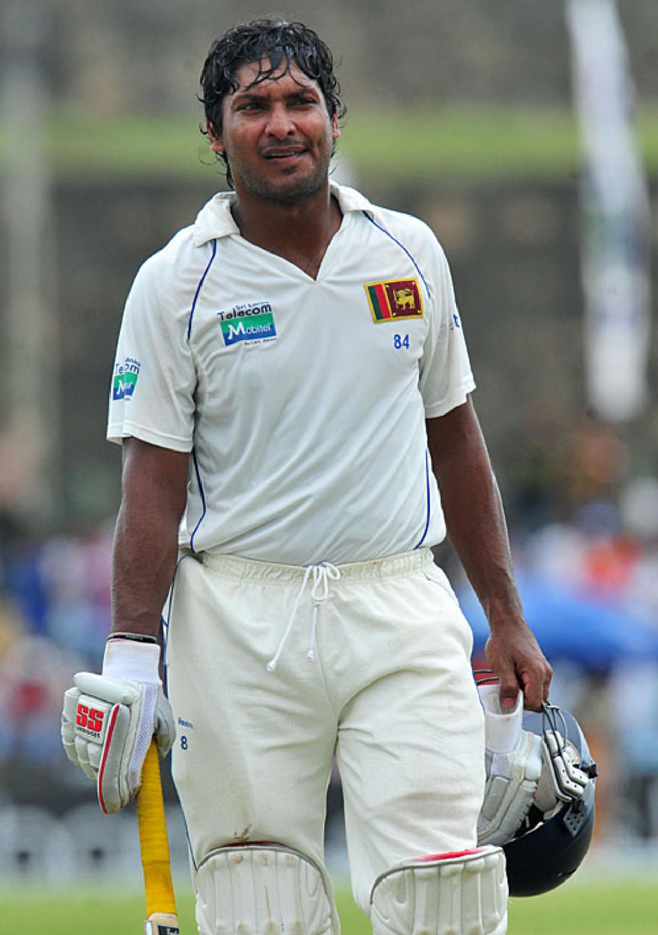 A disappointed Kumar Sangakkara walks back after being run out, Sri Lanka v New Zealand, 1st Test, Galle, 4th day, August 21, 2009
