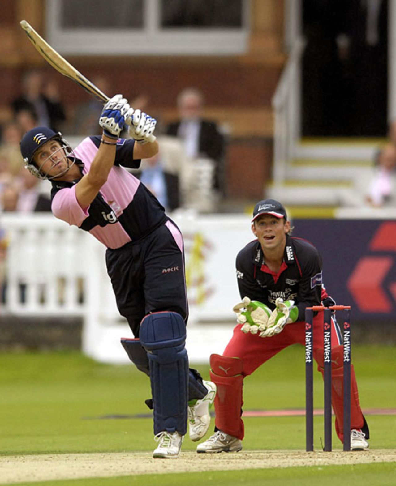 Nick Compton launches one to the boundary, Middlesex v Lancashire, Pro40, Division Two, Lord's, August 26, 2009 