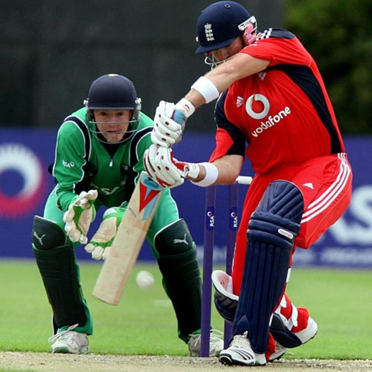 Matt Prior drives against Ireland, Ireland v England, only ODI, Stormont, August 27, 2009