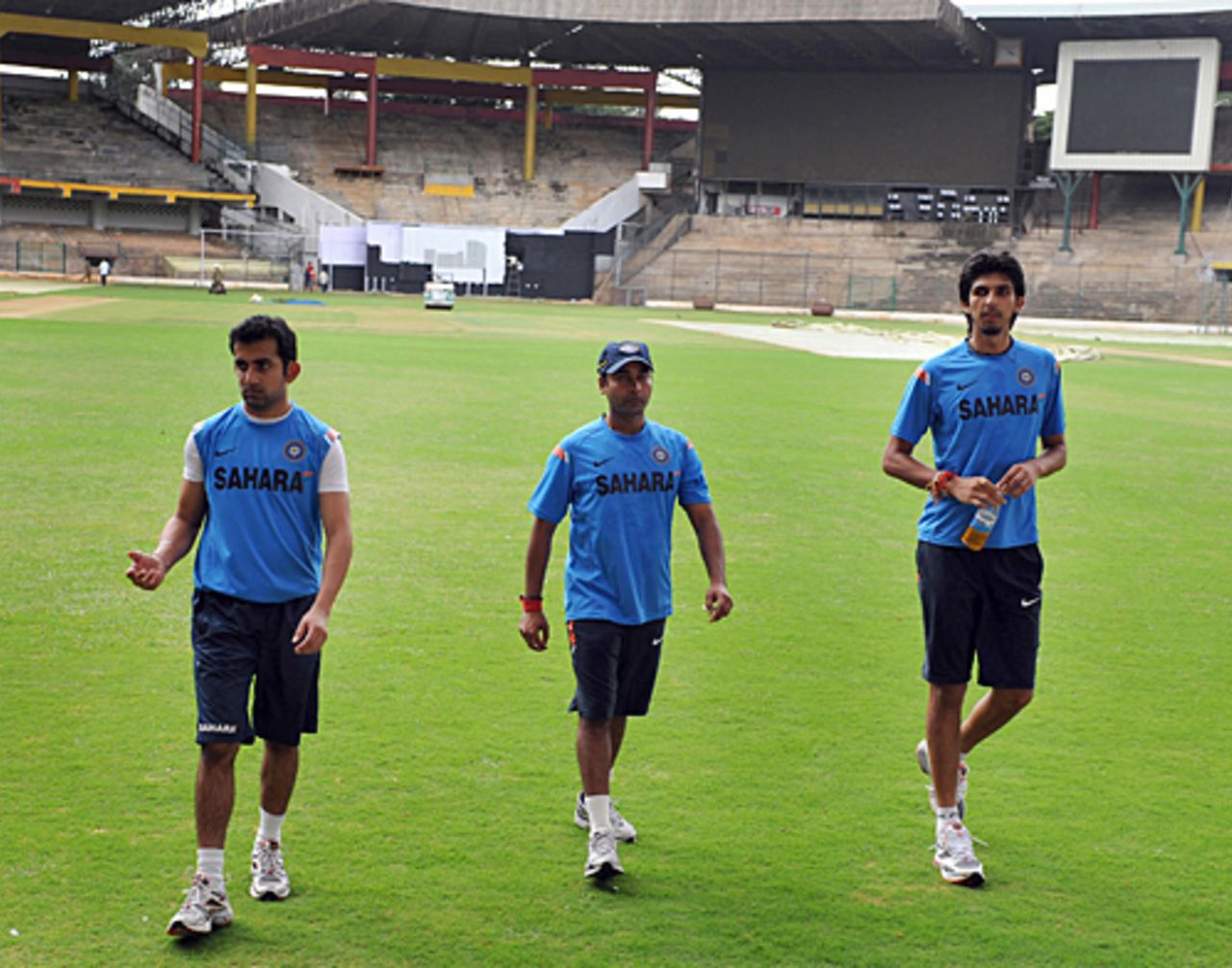 Gautam Gambhir, Amit Mishra and Ishant Sharma at a conditioning camp, Bangalore, August 27, 2009