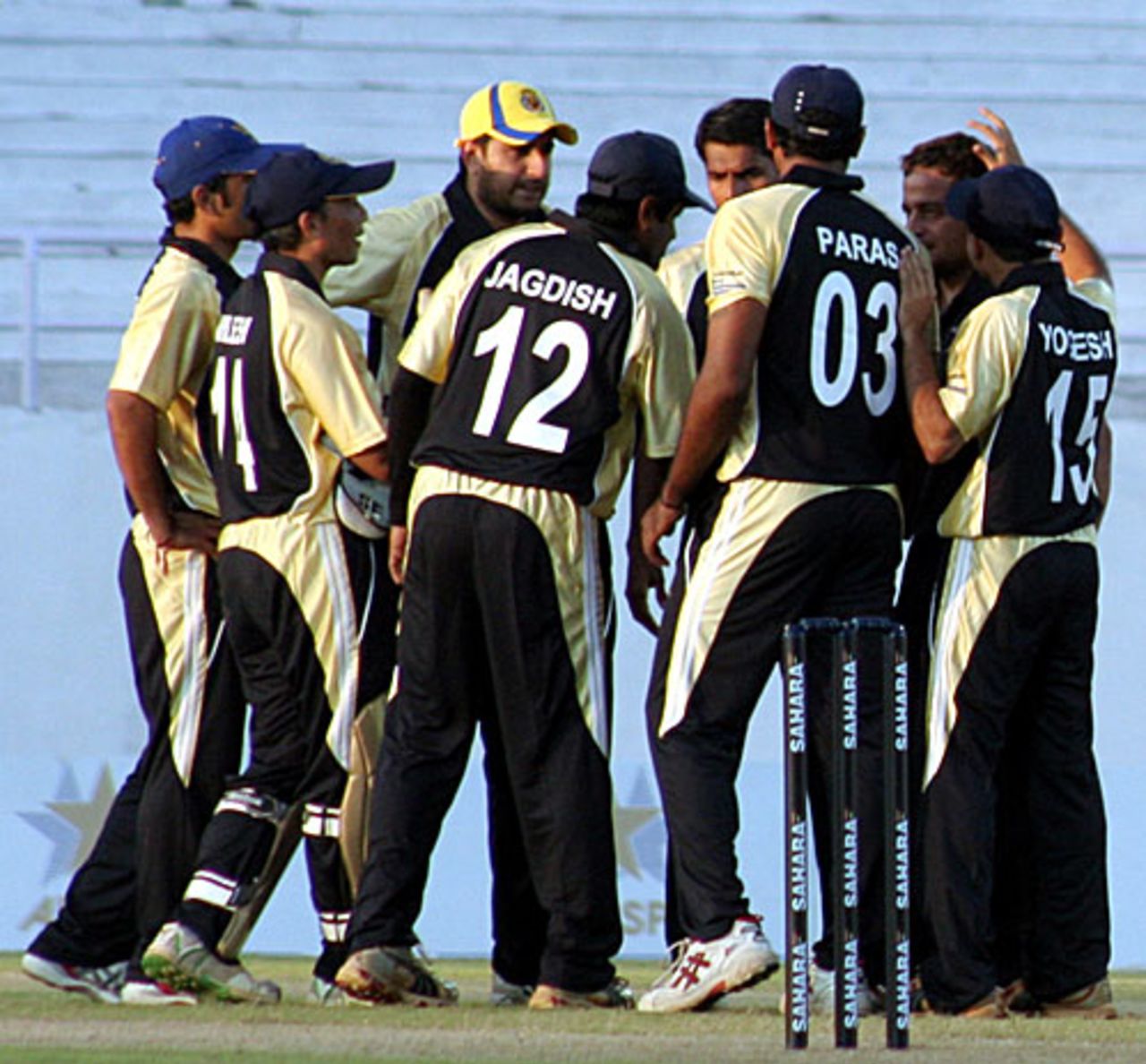 AIPSSPB players celebrate a wicket, AIPSSB v Tata Sports Club, BCCI Corporate Trophy, Dharamsala, September 1, 2009