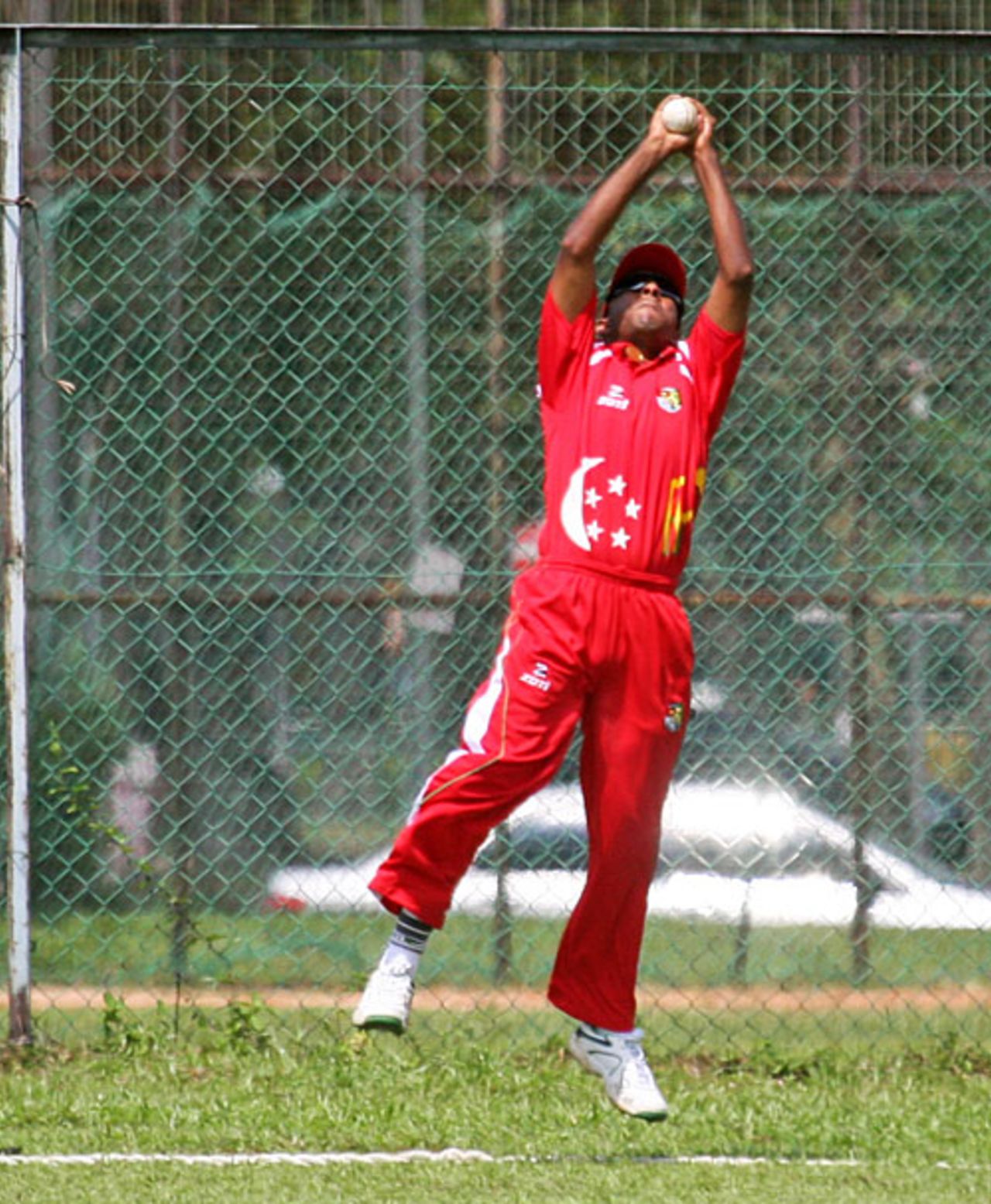 Riaz Hussien  takes a catch to dismiss Zaheer Ashiq, Singapore v Norway, ICC World Cricket League Division 6, Singapore, September 2, 2009