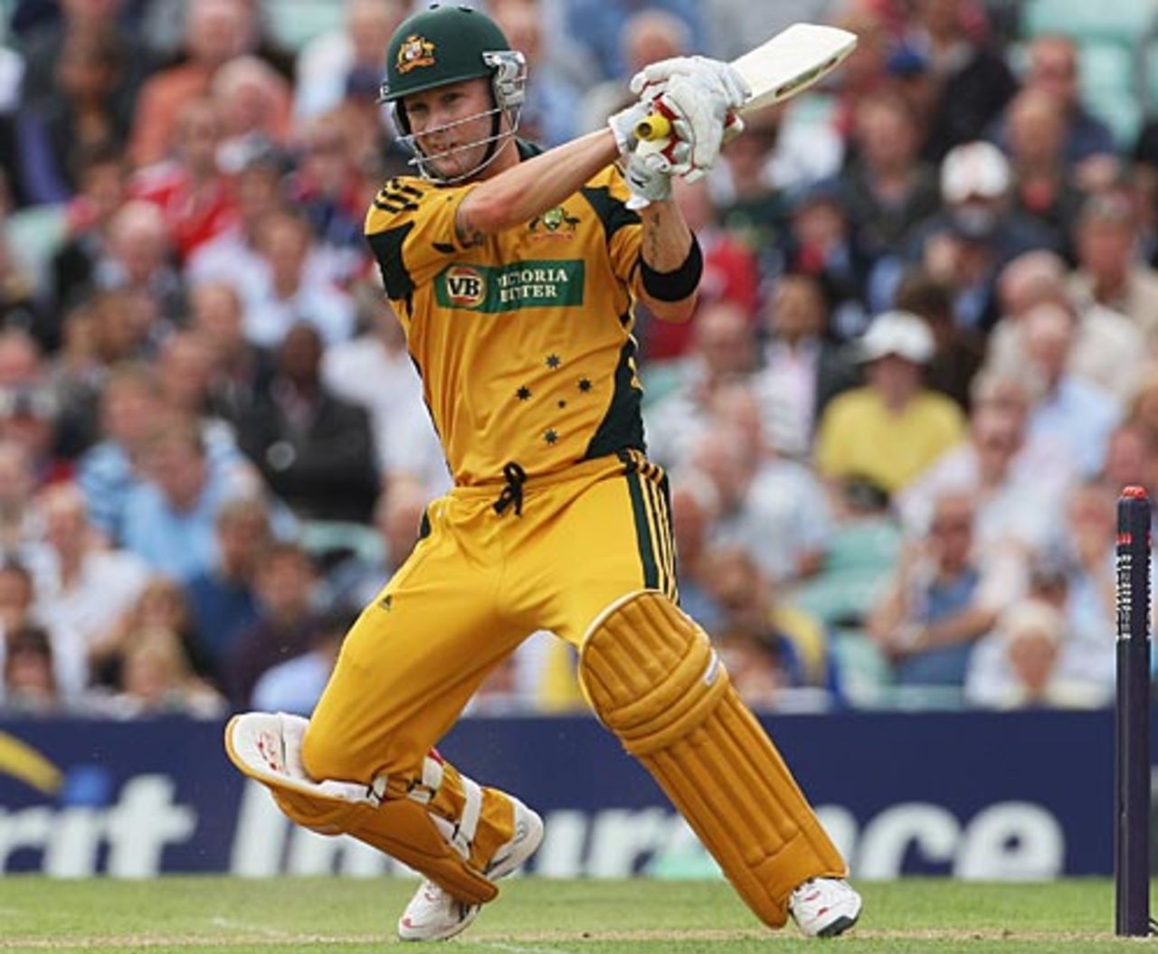 Michael Clarke pulls from deep in his crease, England v Australia, 1st ODI, The Oval, September 4, 2009