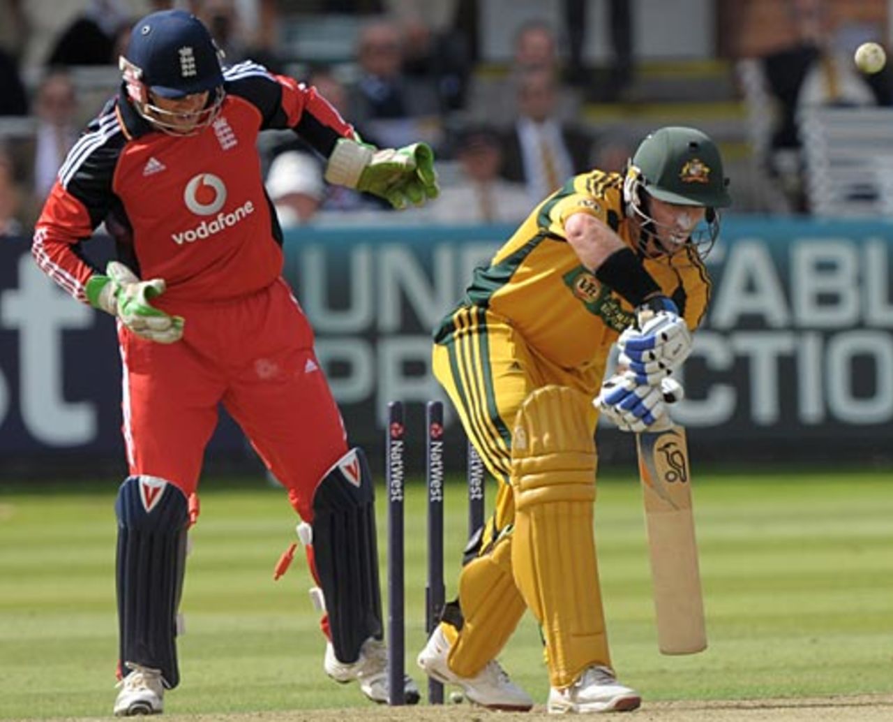 Michael Hussey is bowled by Graeme Swann, England v Australia, 2nd ODI, Lord's, September 6, 2009