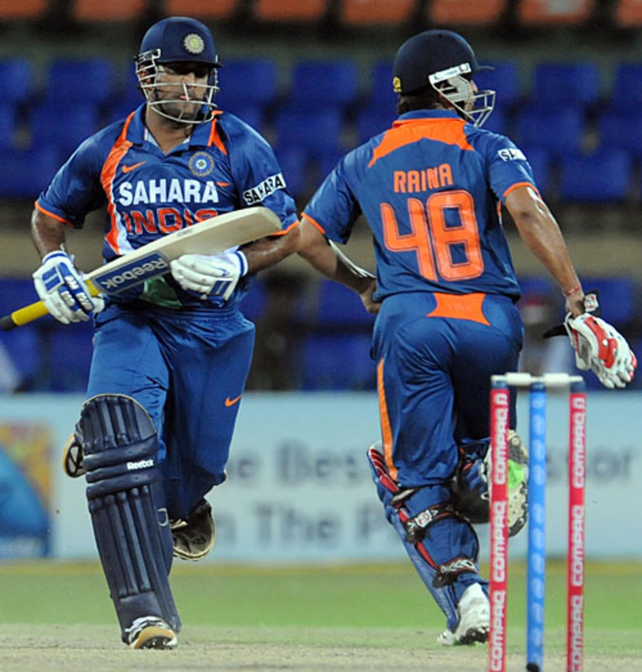Suresh Raina and MS Dhoni added 72 together, India v New Zealand, 2nd match, Compaq Cup, Colombo, September 11, 2009