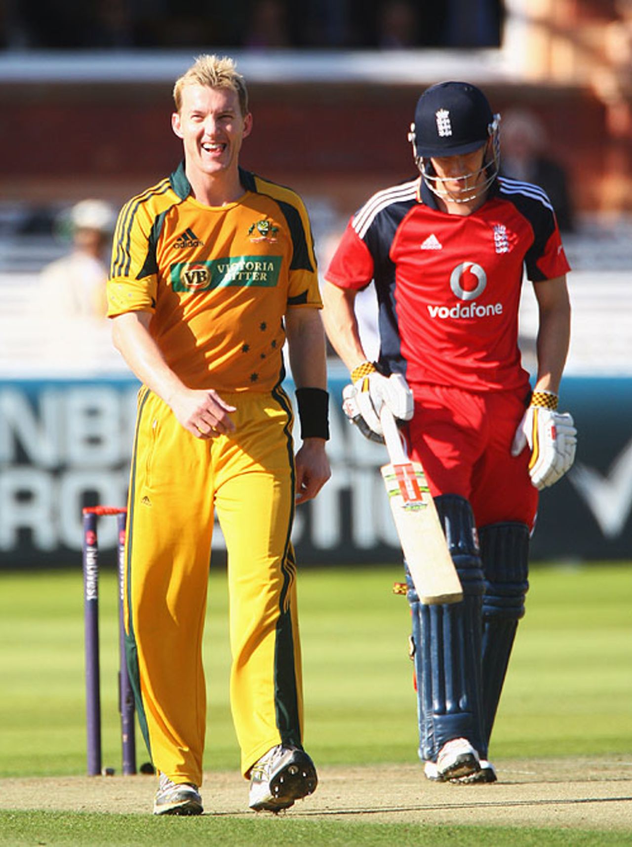 Brett Lee claimed the early wicket of Joe Denly, England v Australia, 4th ODI, Lord's, September 12, 2009