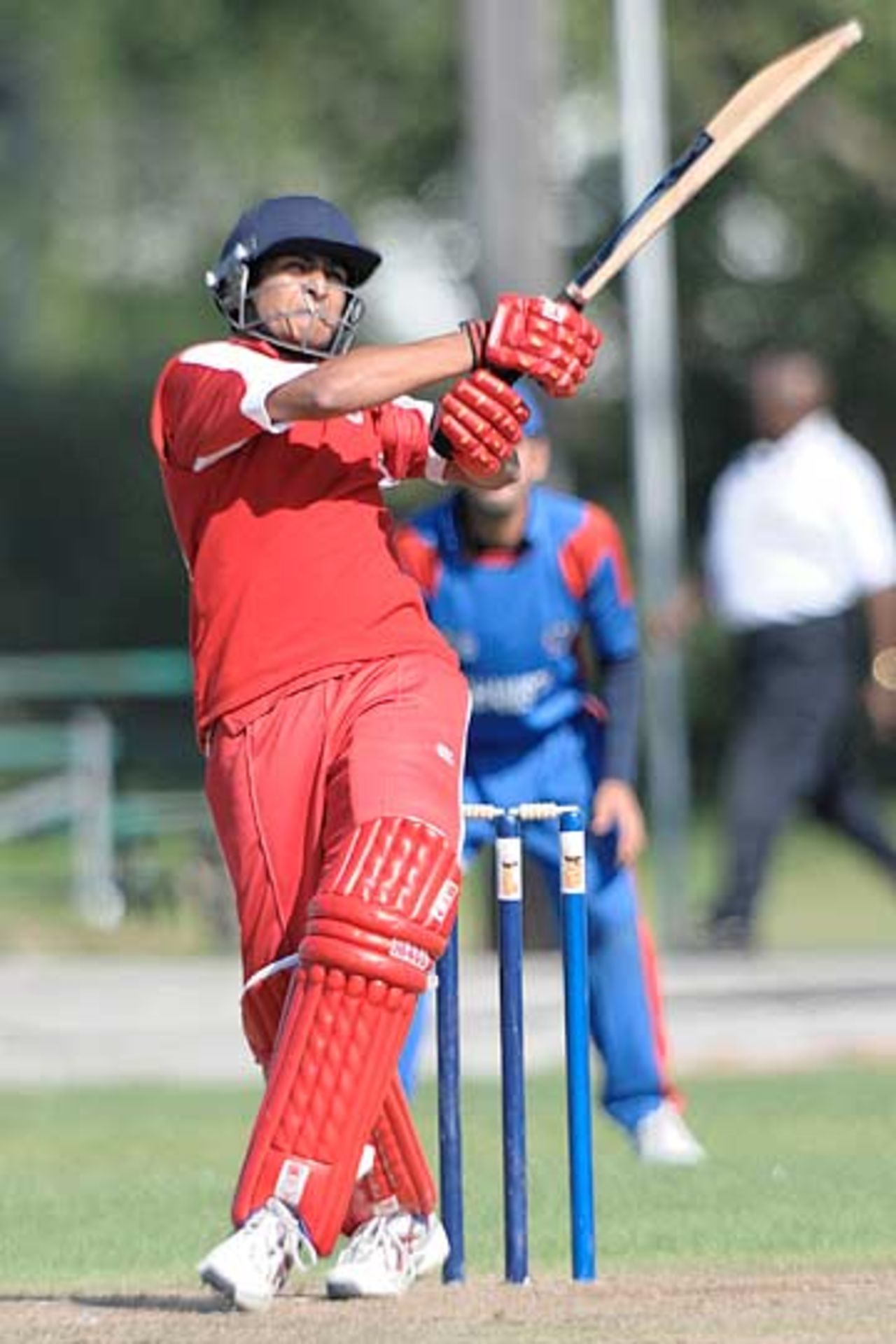Asif Khan batting against Afghanistan at the ICC Under-19 Cricket World Cup Qualifier in Toronto, Canada