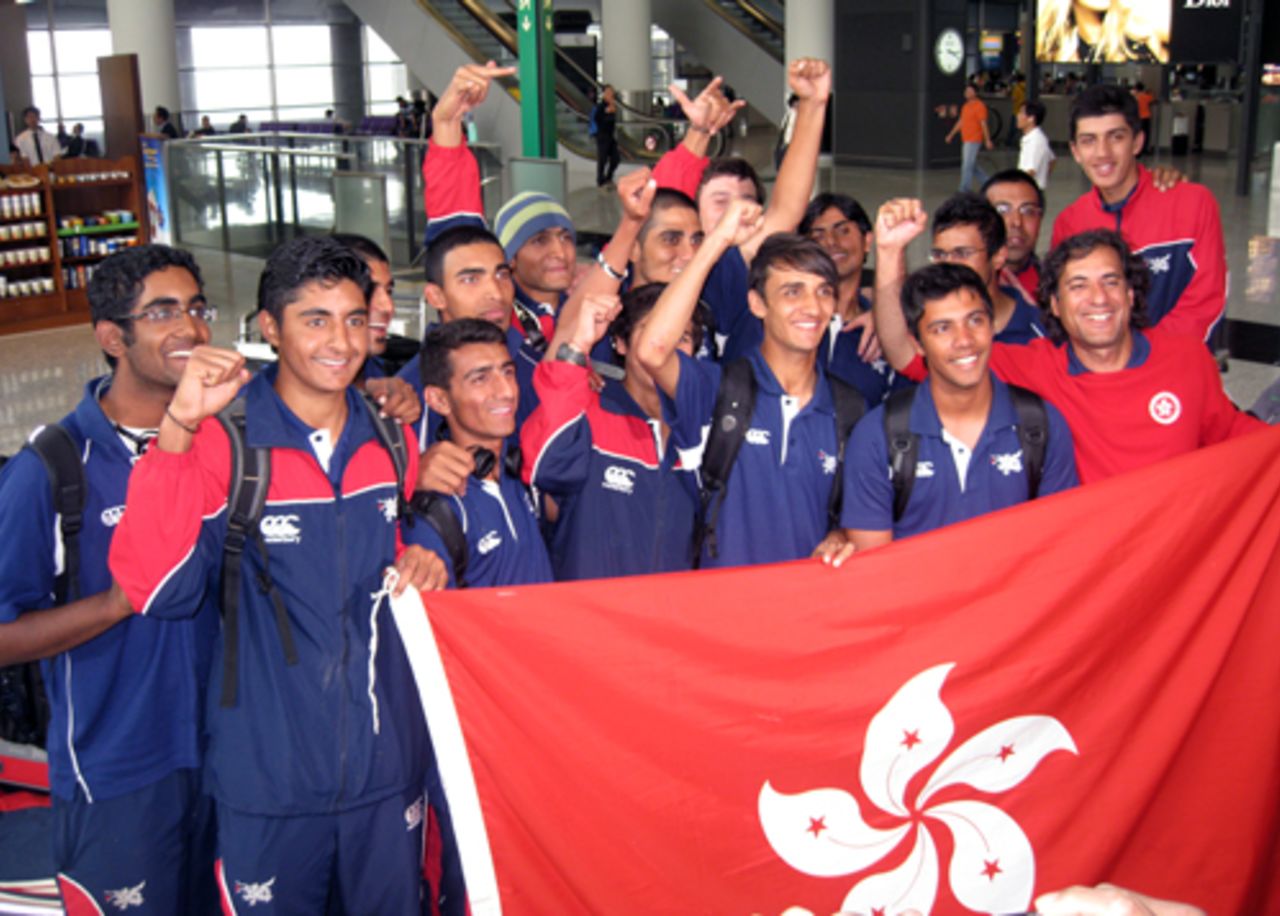 All smiles - the Hong Kong Under-19 cricket team returns to Hong Kong after successfully qualifying for the 2010 Under-19 Cricket World Cup